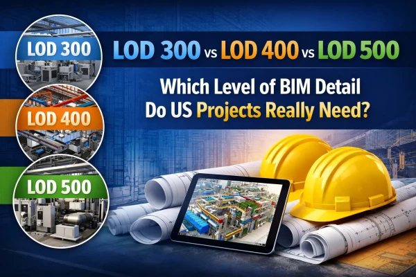 LOD 300 vs LOD 400 vs LOD 500: Which Level of BIM Detail Do US Projects Really Need?<